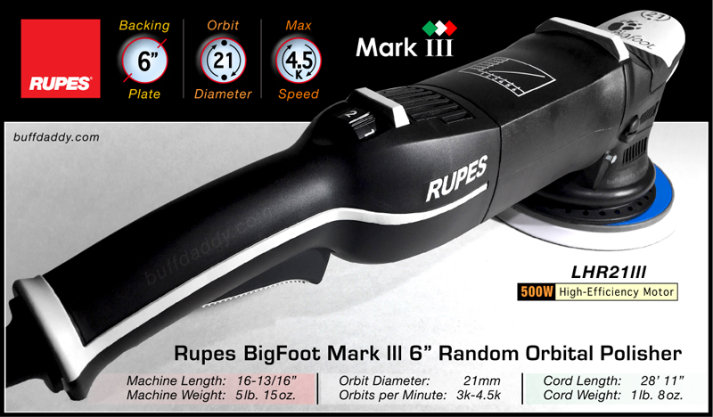 Rupes BigFoot LHR21 MARK III Random Orbital Polisher